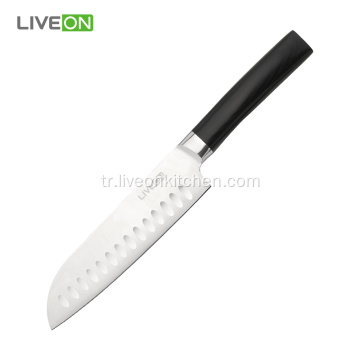 5Cr15MoV Çelik Pakka Ahşap Santoku Bıçak